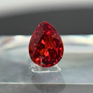 1.10 ct Spessartite Garnet Pear Cut Vivid Red Orange Jewelry Making Gemstone